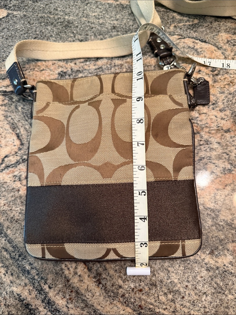 Coach Tan and Brown Signature Canvas Messenger Bag - Picture 2 of 7